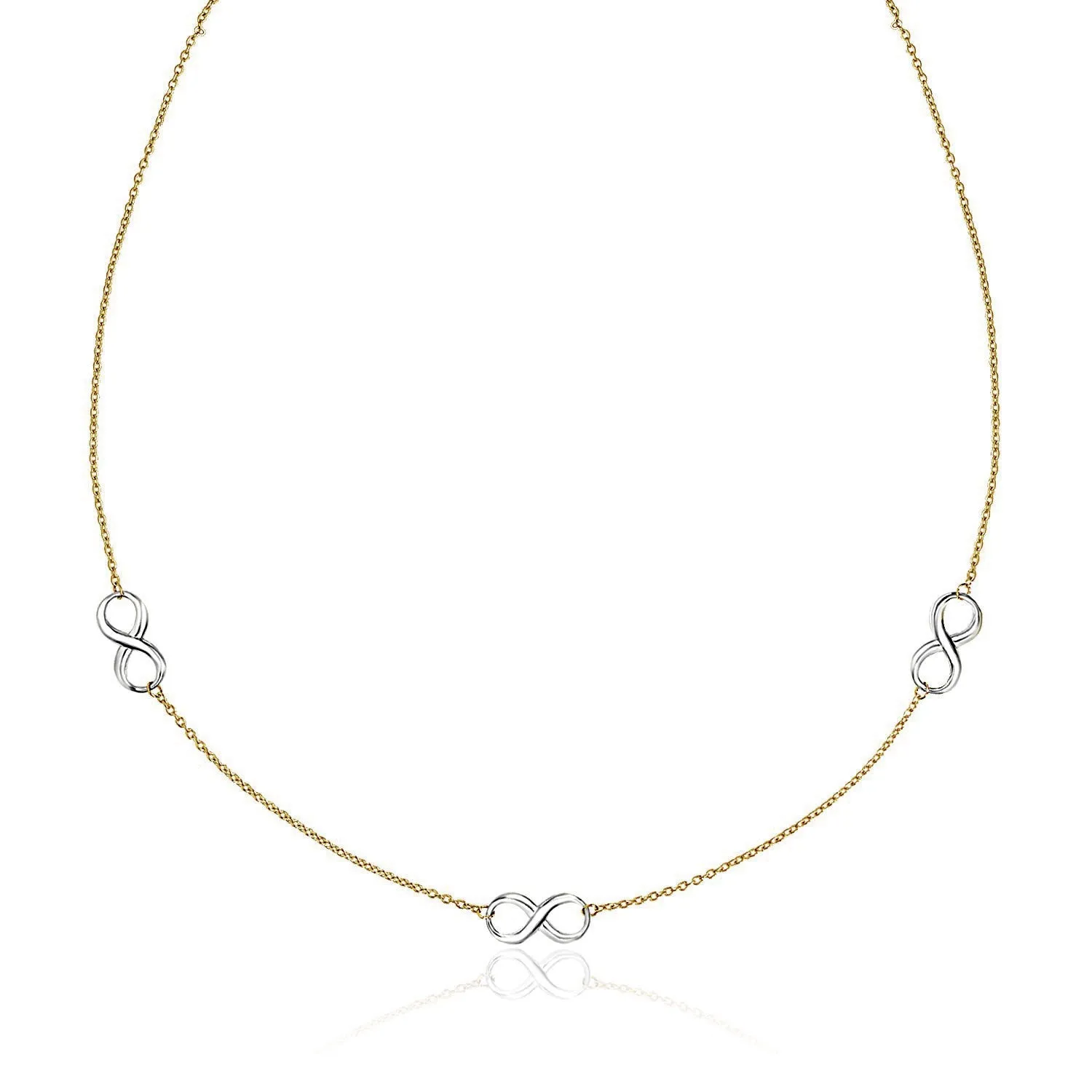 14k Two-Tone Gold Chain Necklace with Polished Infinity Stationsrx68776-18-rx68776-18