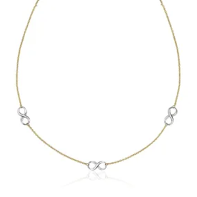 14k Two-Tone Gold Chain Necklace with Polished Infinity Stationsrx68776-18-rx68776-18