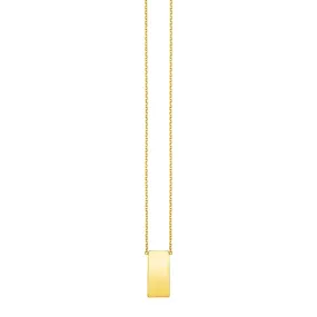 14k Yellow Gold Necklace with Polished Bar Pendantrx57038-18-rx57038-18