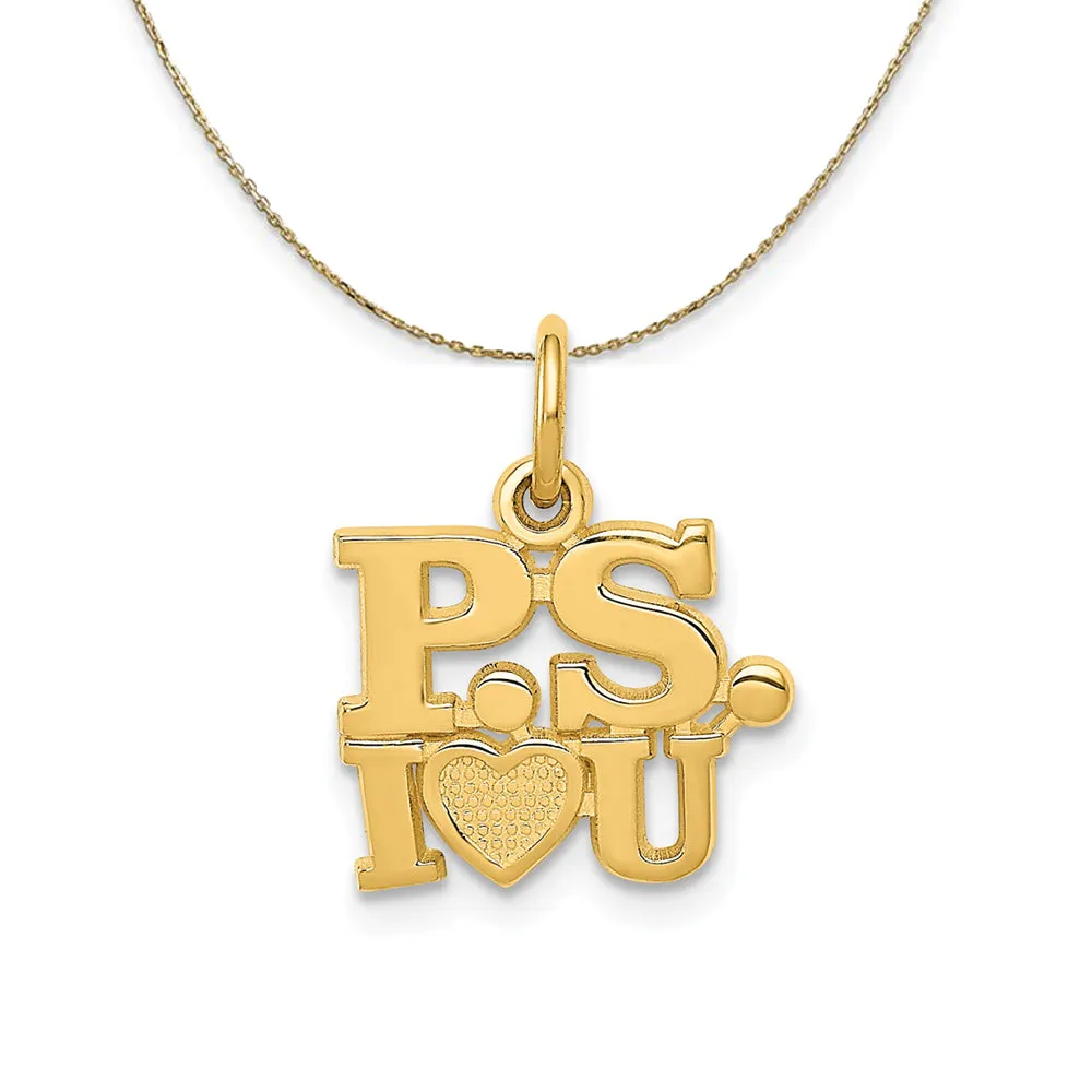 14k Yellow Gold P.S. I Love You Necklace