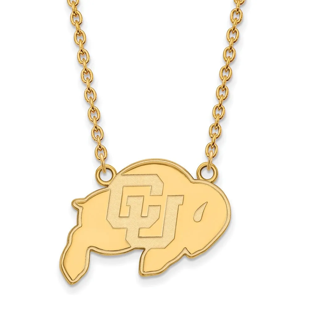 14k Yellow Gold U of Colorado Large Pendant Necklace