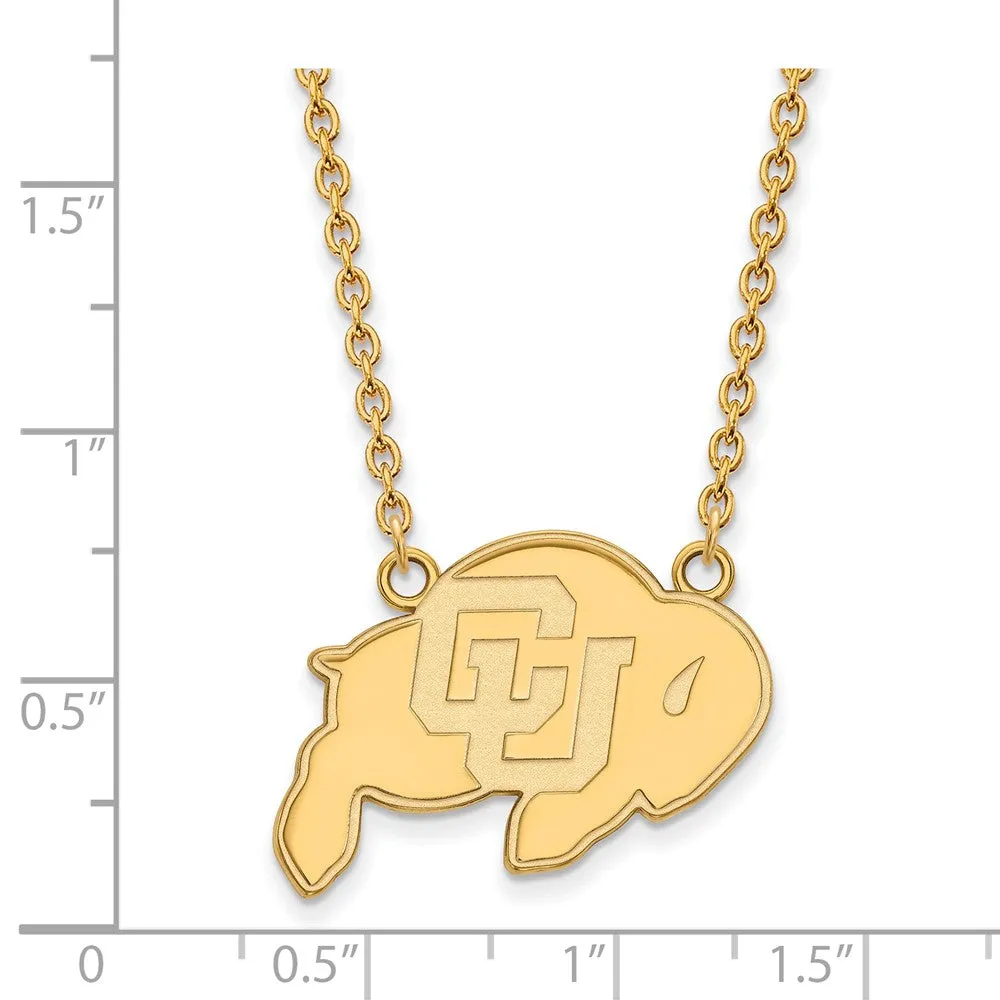 14k Yellow Gold U of Colorado Large Pendant Necklace