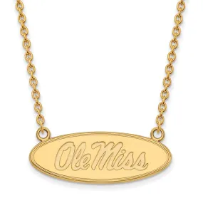 14k Yellow Gold U of Mississippi Large Pendant Necklace