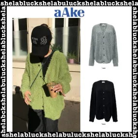 AAKE  |Street Style Long Sleeves Plain Cardigans