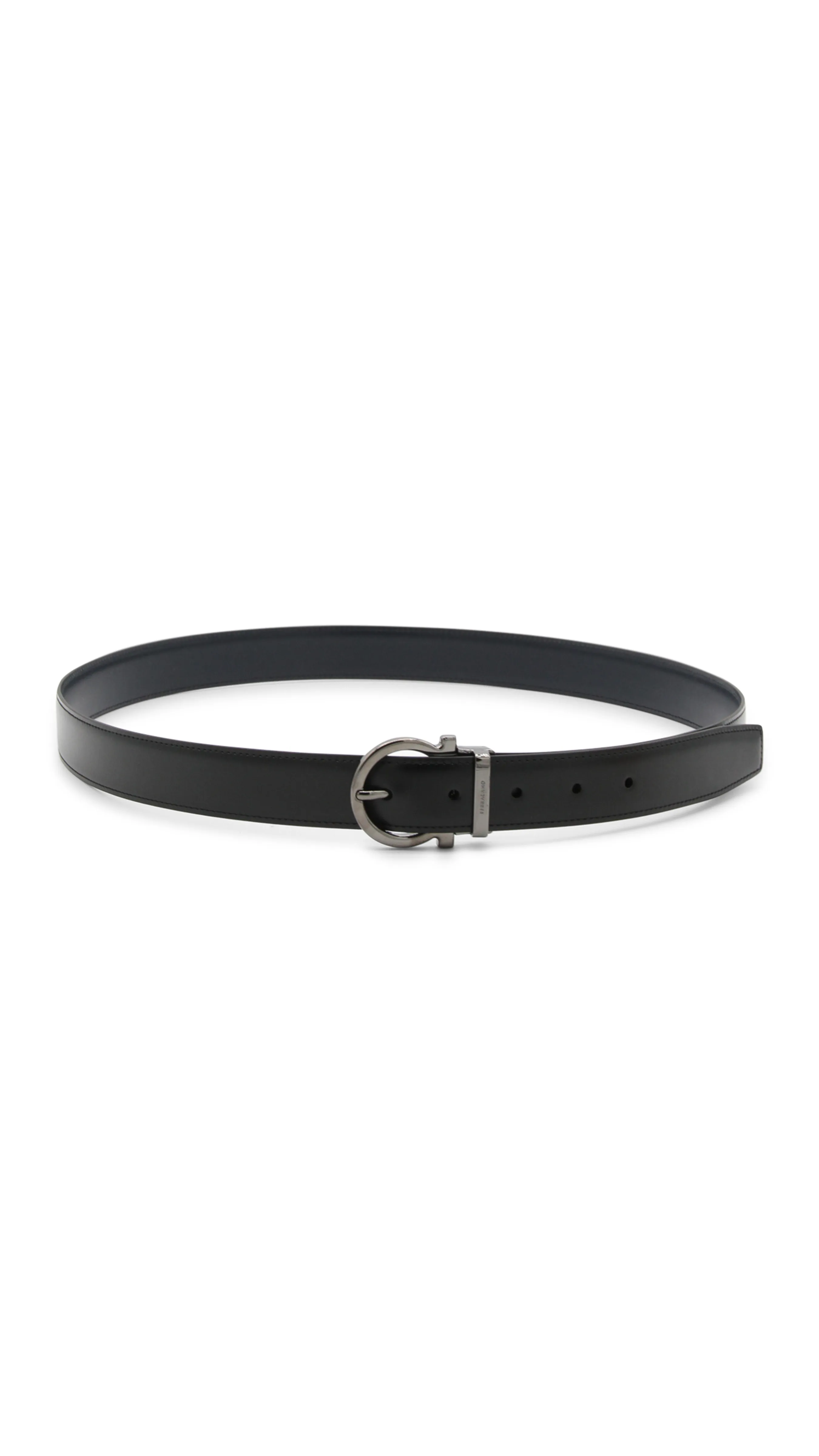 Adjustable Gancini Belt - Black