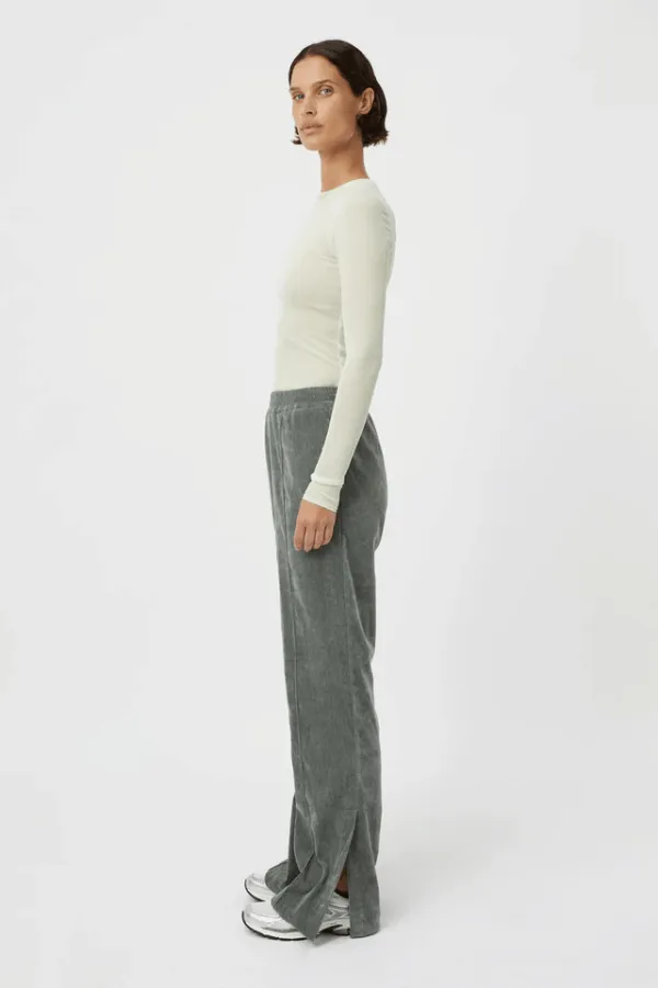 Aneta Velour Track Pant Agave