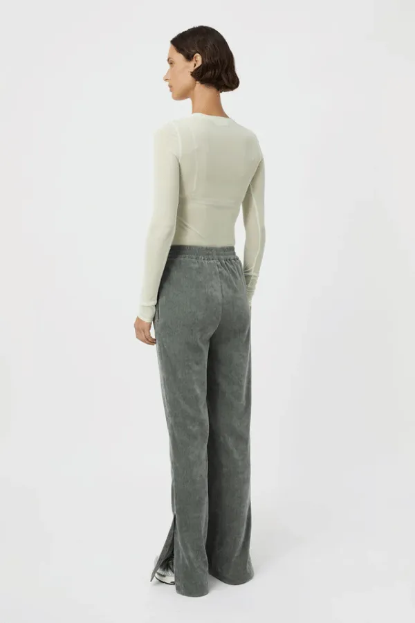 Aneta Velour Track Pant Agave