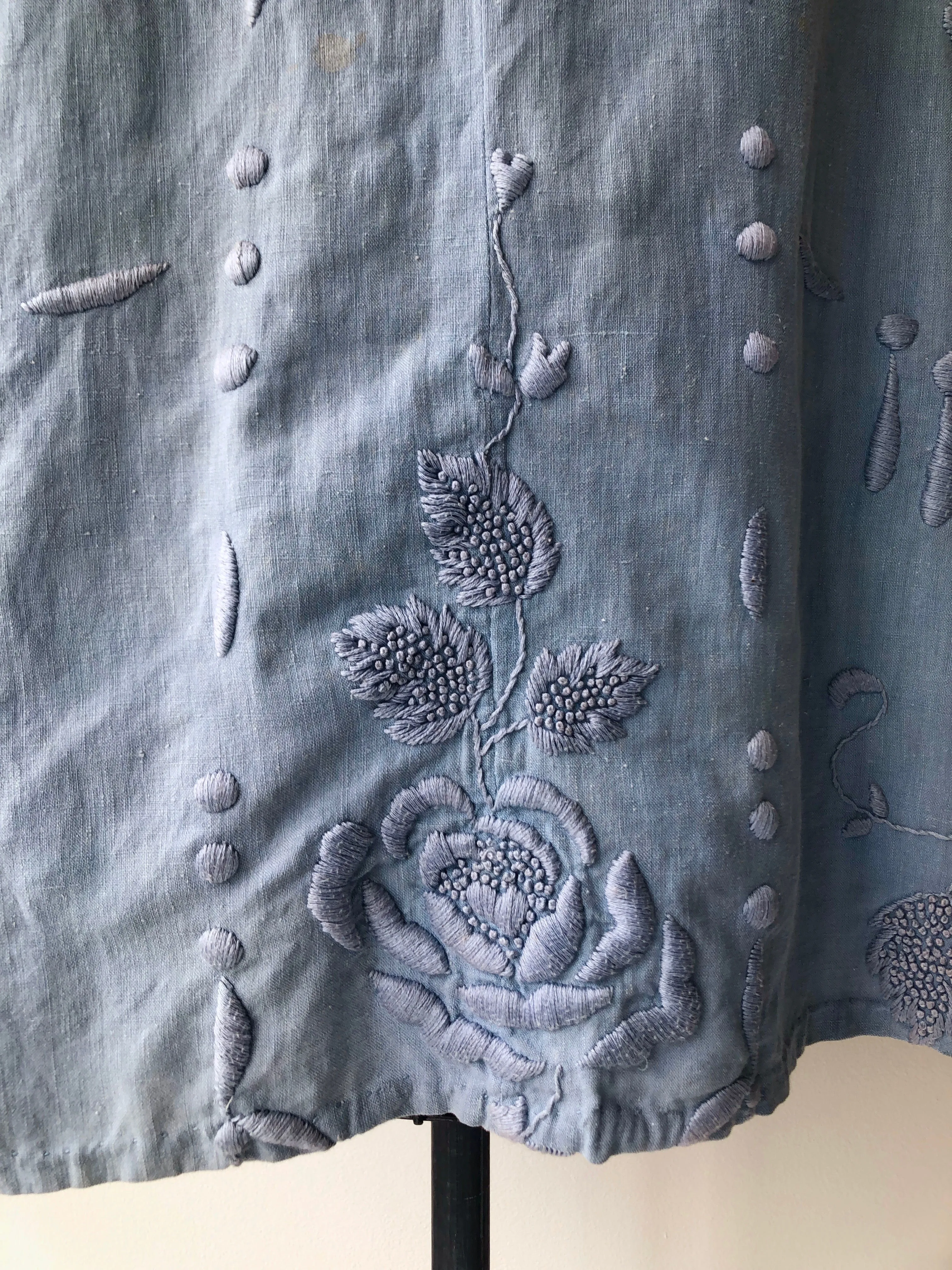 Antique Edwardian Linen Embroidered Dress