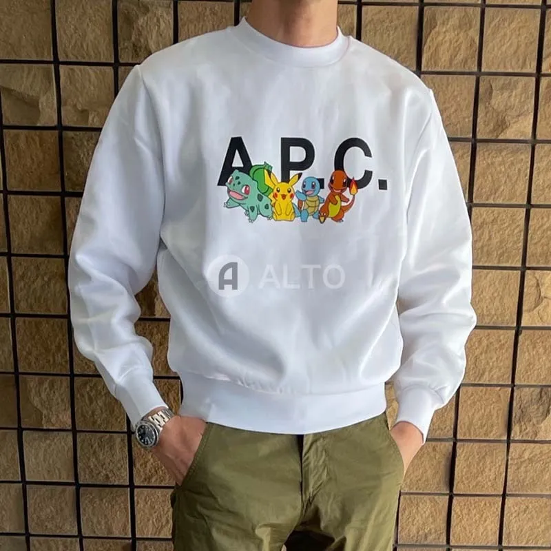 A.P.C.  |Crew Neck Long Sleeves Plain Cotton Logo Designers