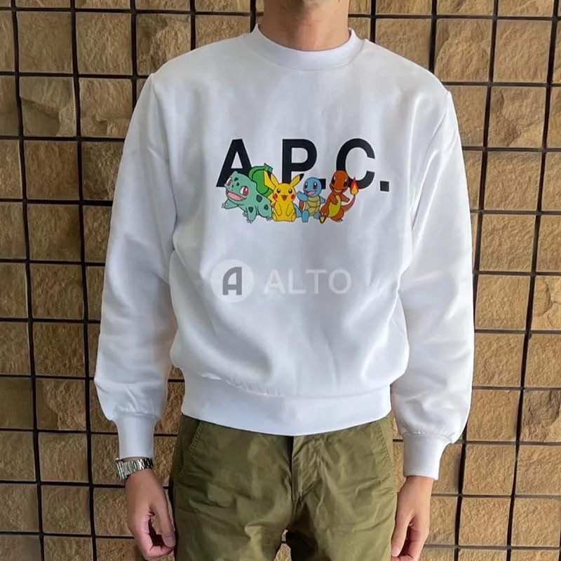 A.P.C.  |Crew Neck Long Sleeves Plain Cotton Logo Designers