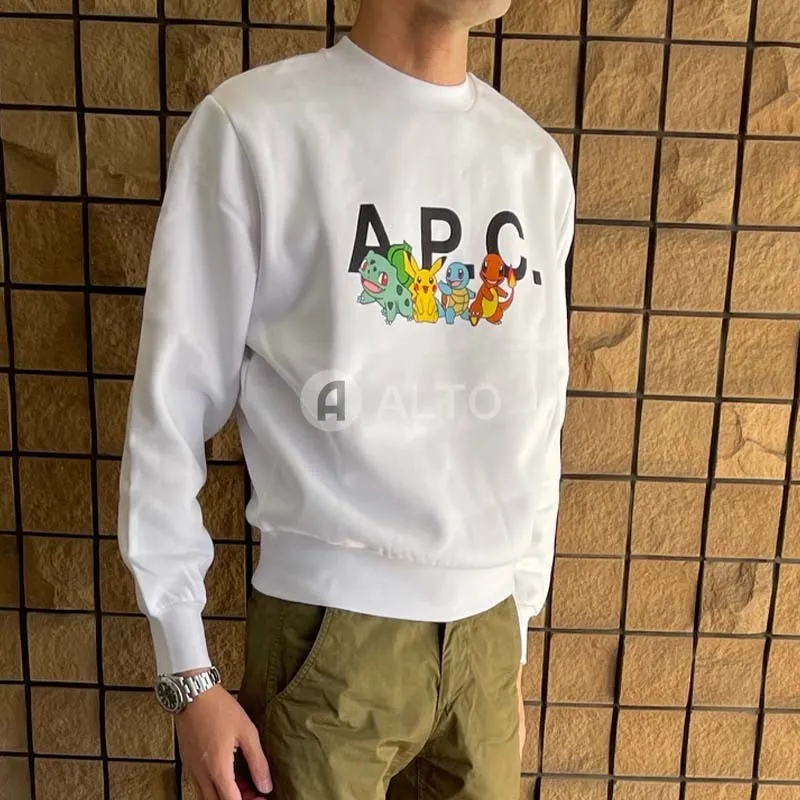 A.P.C.  |Crew Neck Long Sleeves Plain Cotton Logo Designers