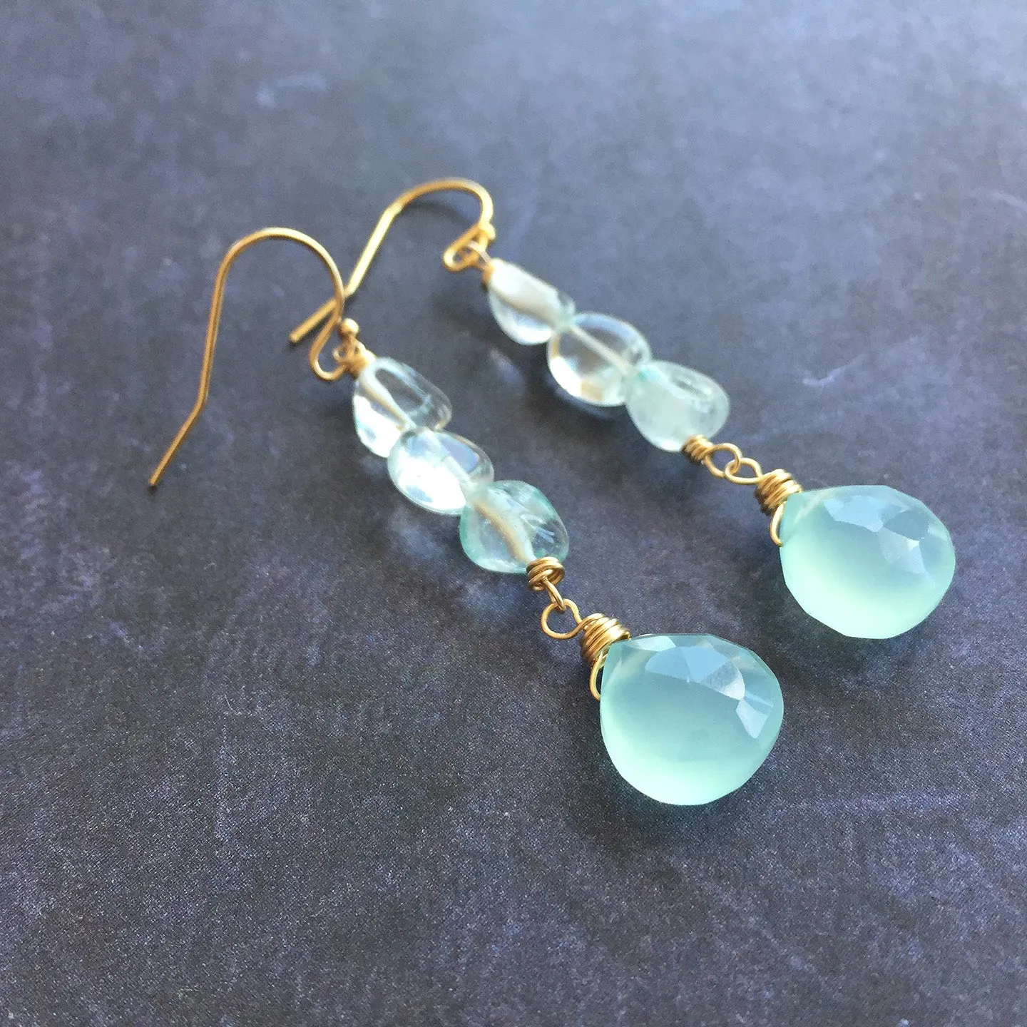 Aquamarine Stack Earrings