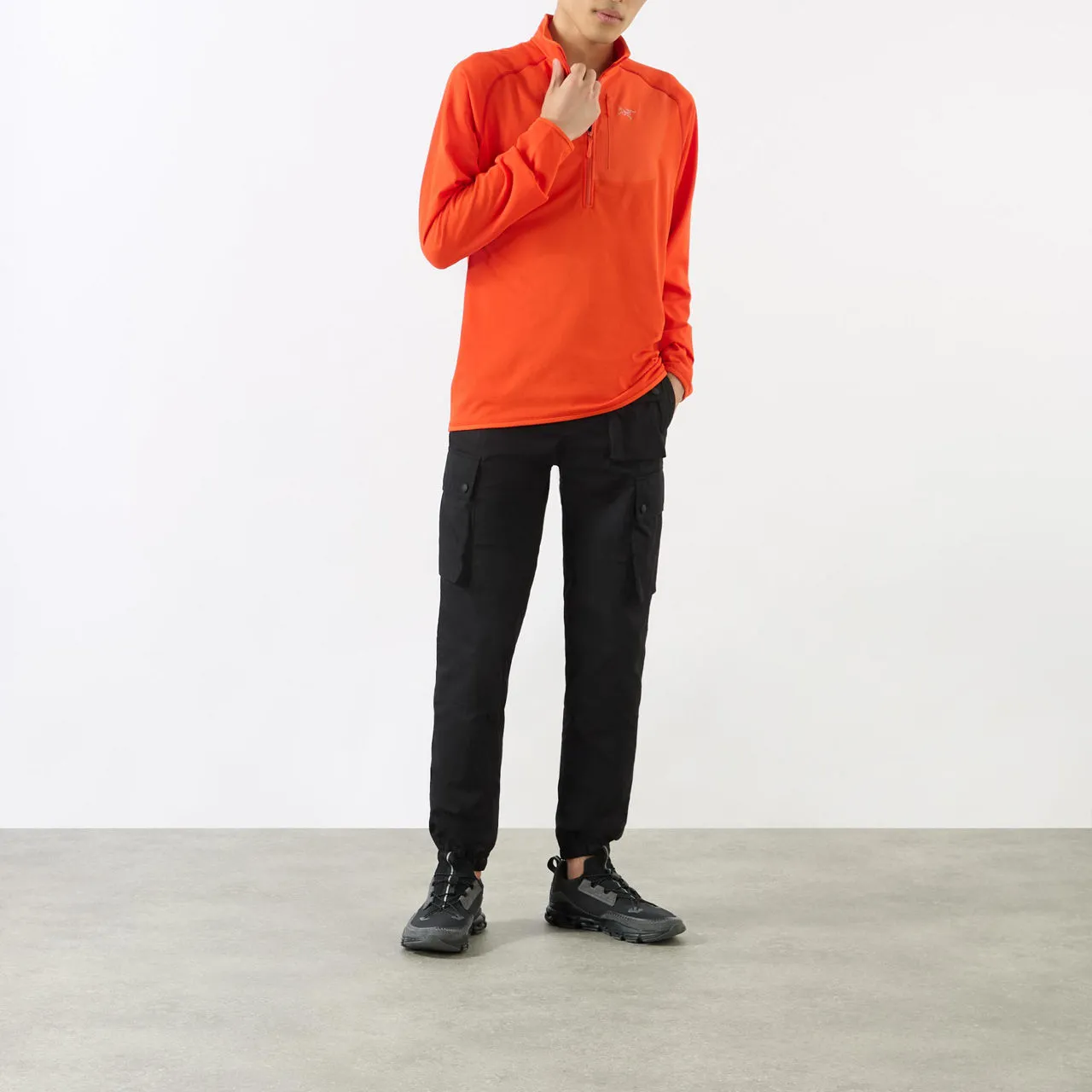 ARCTERYX Delta Half-Zip Logo Sweatshirt - Orange