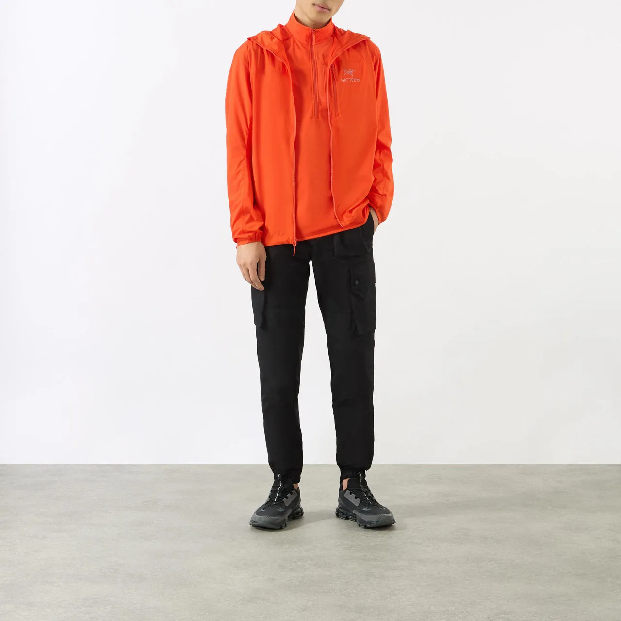 ARCTERYX Delta Half-Zip Logo Sweatshirt - Orange