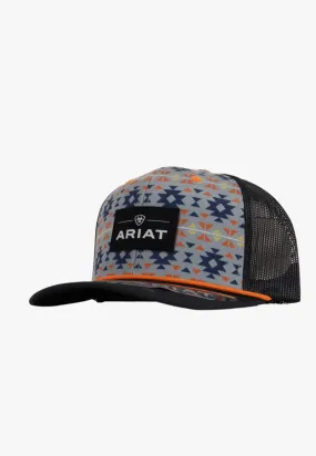 Ariat Mens Southwest Suede Patch Snap Back Cap