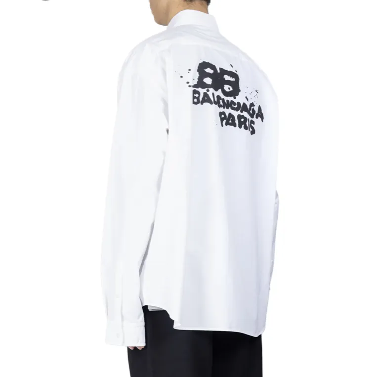 BALENCIAGA  |Bi-color Long Sleeves Plain Cotton Logo Luxury