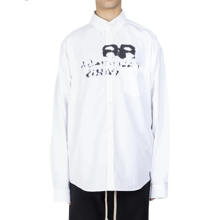 BALENCIAGA  |Bi-color Long Sleeves Plain Cotton Logo Luxury