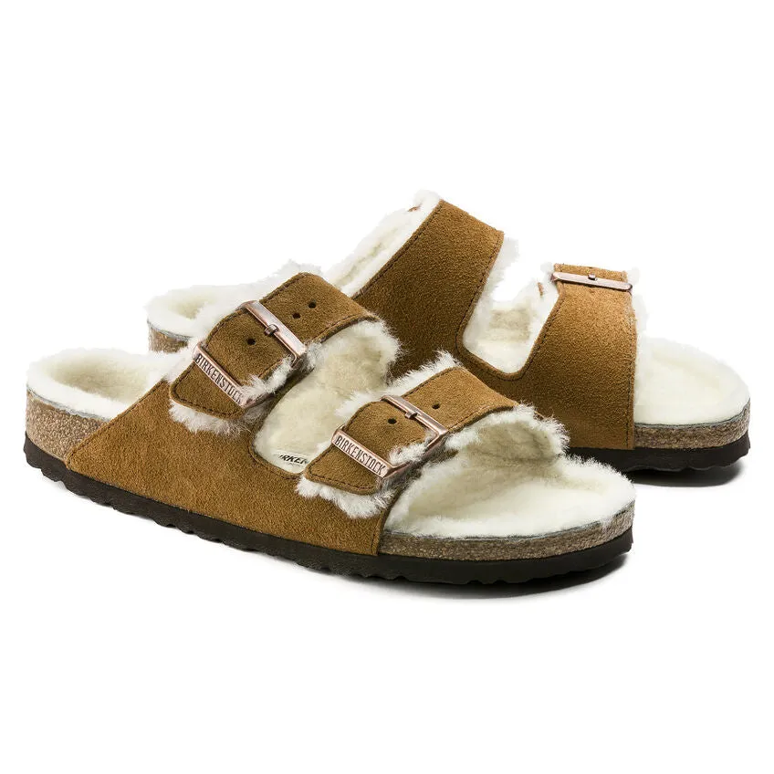 Birkenstock Sandales Arizona en fourrure d’agneau