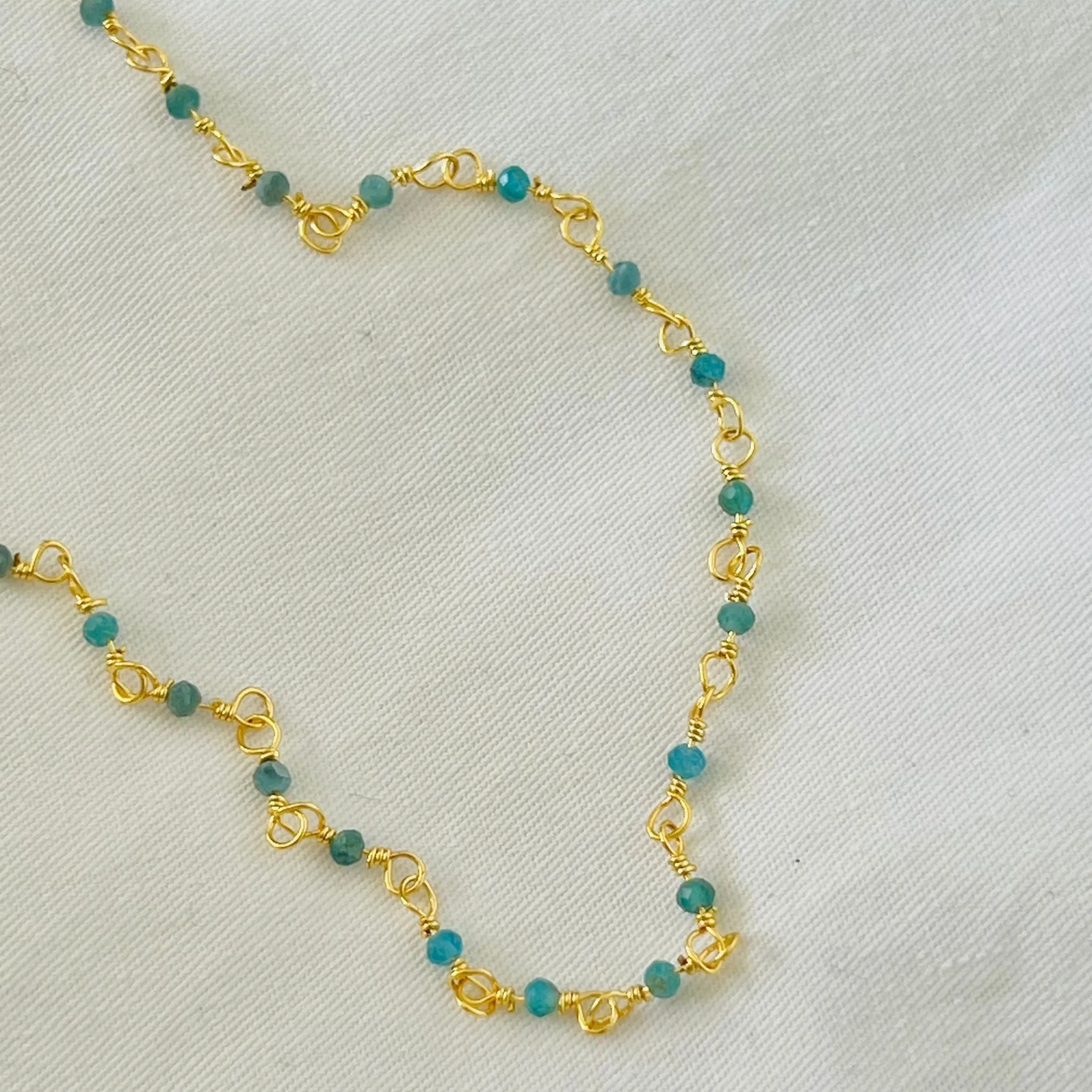 Blue Apatite Choker Necklace GHW