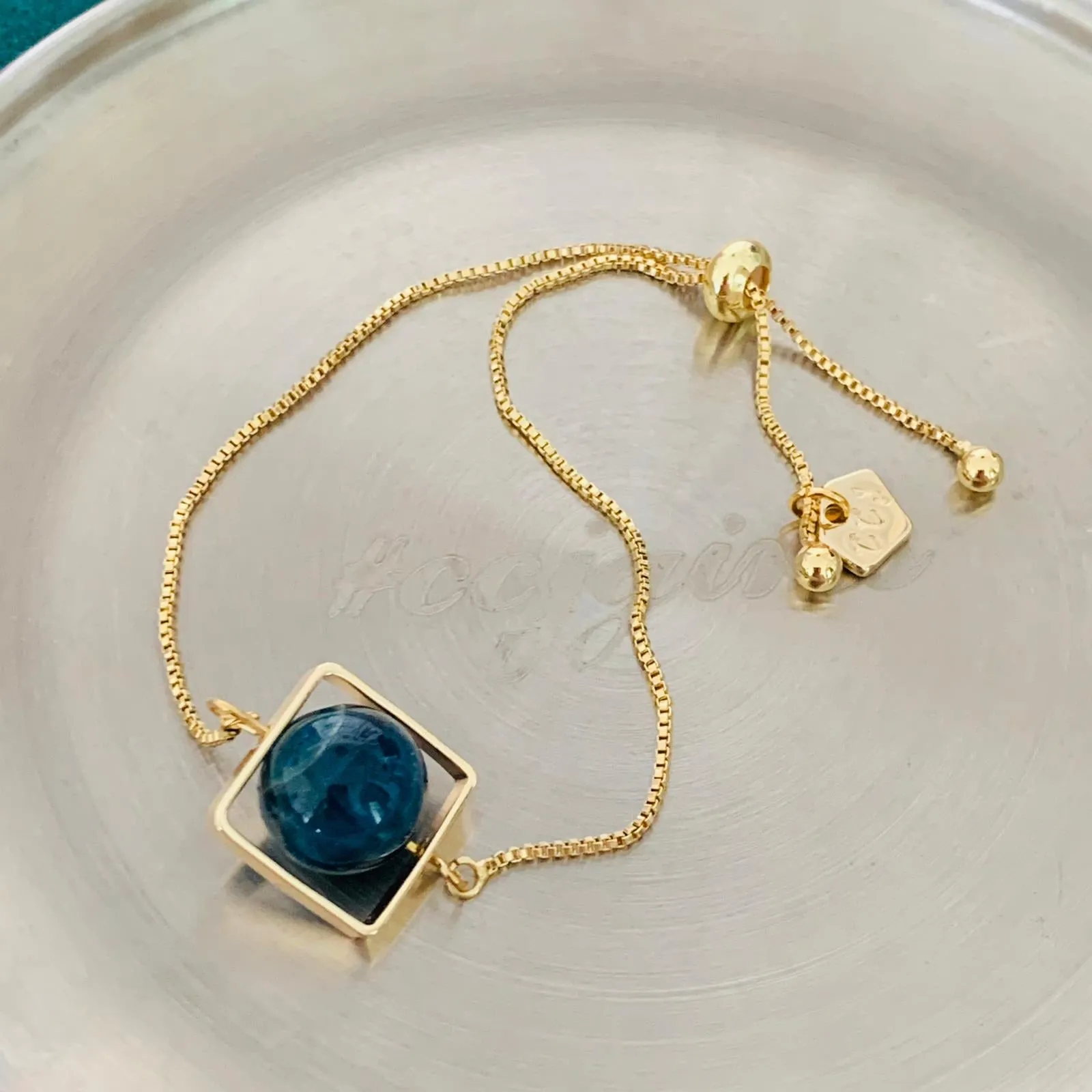 Blue Apatite La Forma Square Bracelet