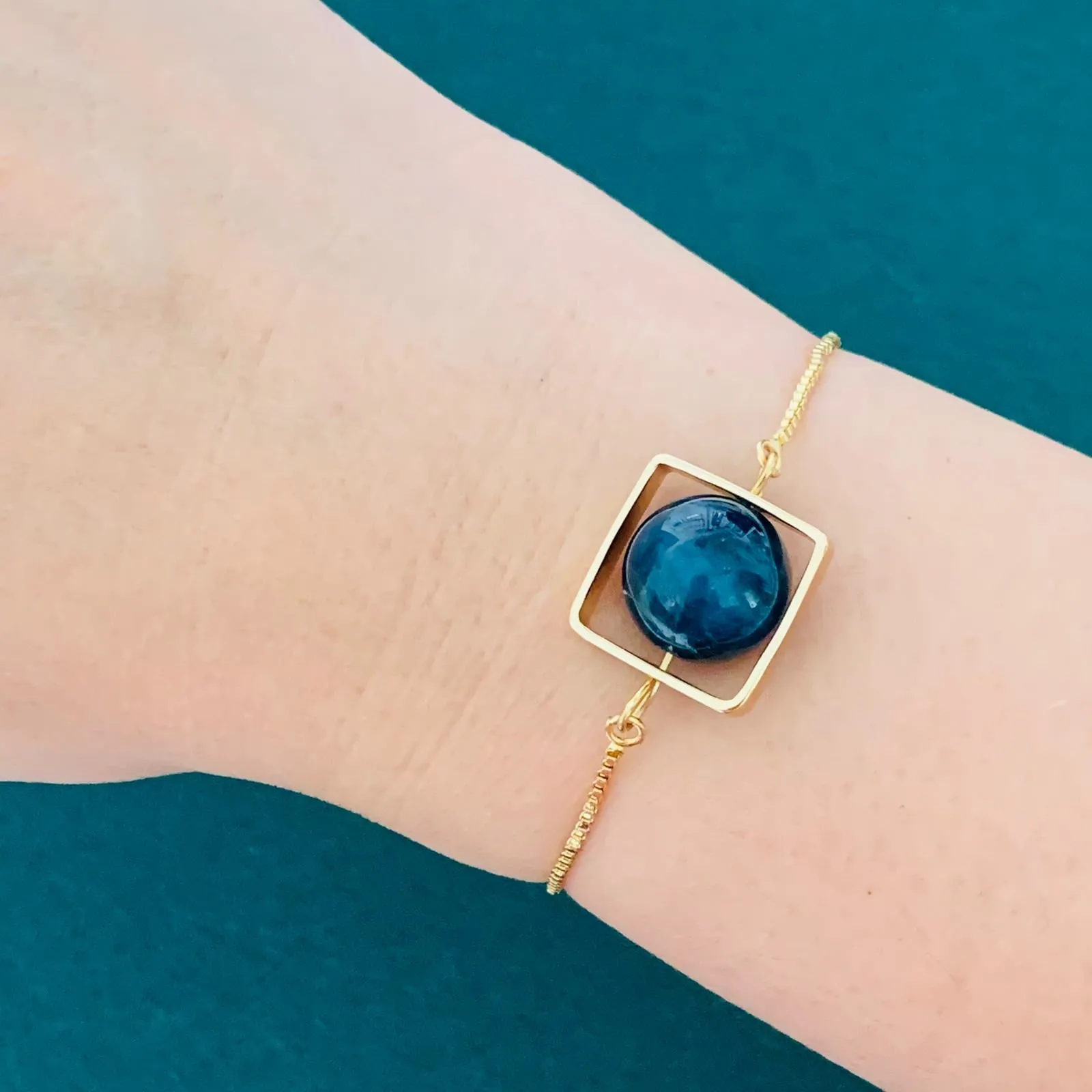 Blue Apatite La Forma Square Bracelet