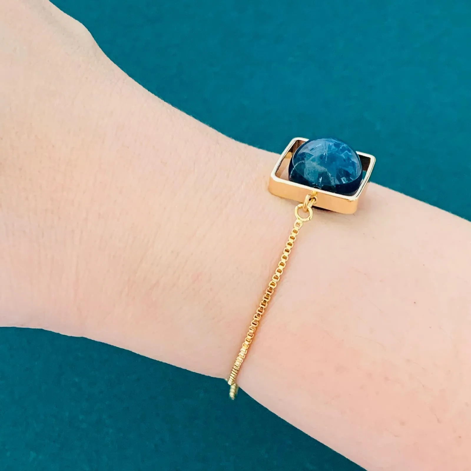 Blue Apatite La Forma Square Bracelet