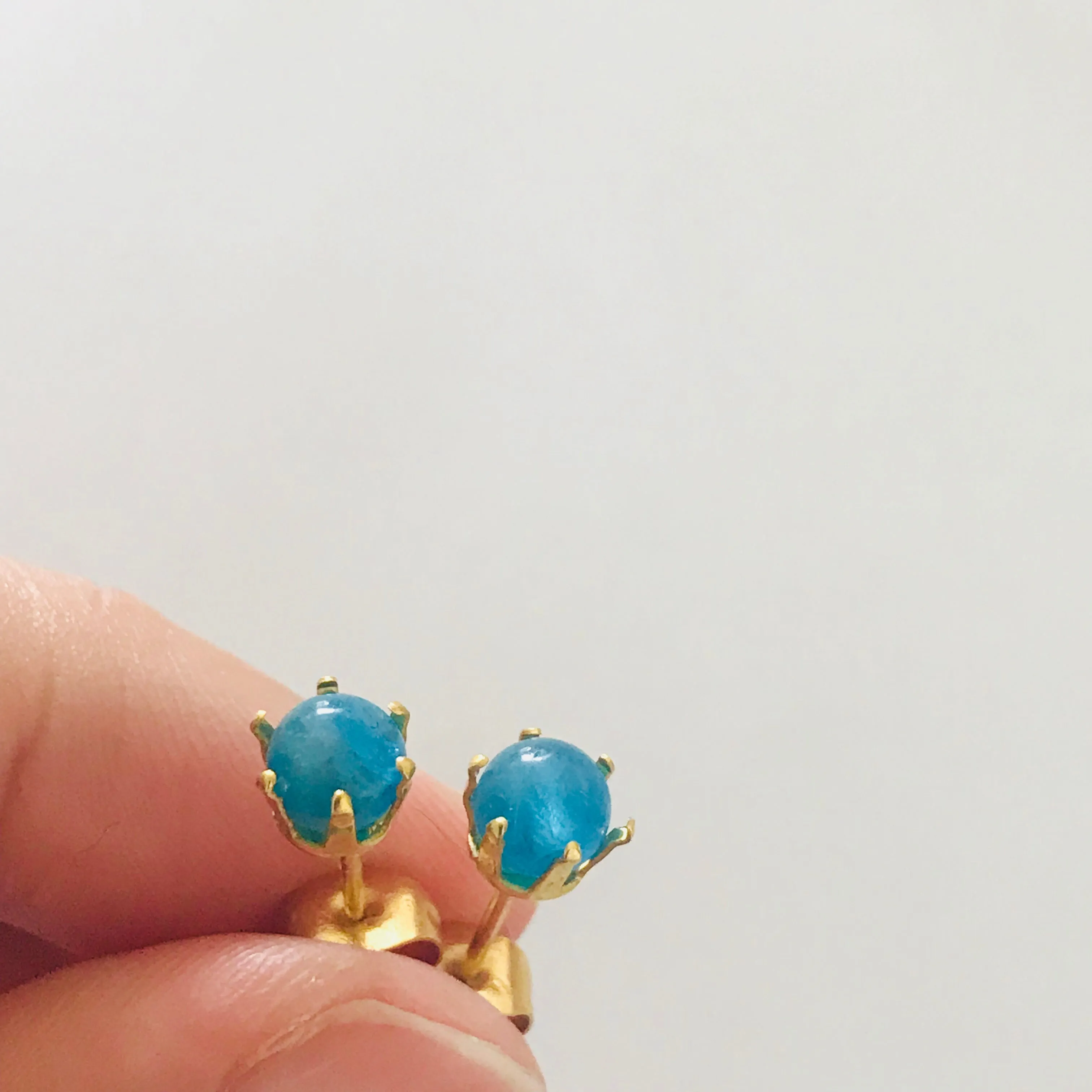 Blue Apatite Stud Earrings