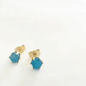 Blue Apatite Stud Earrings