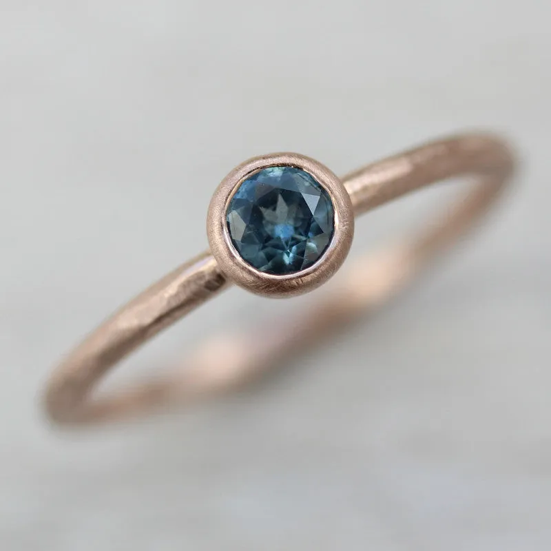 Blue Australian Sapphire set in Rose Gold