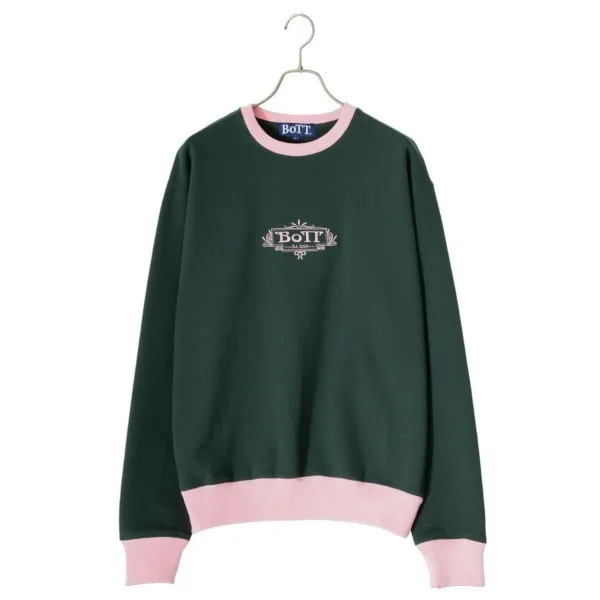 BoTT  |Crew Neck Long Sleeves Cotton Logo Sweatshirts