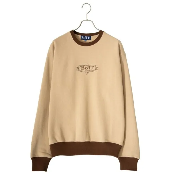 BoTT  |Crew Neck Long Sleeves Cotton Logo Sweatshirts