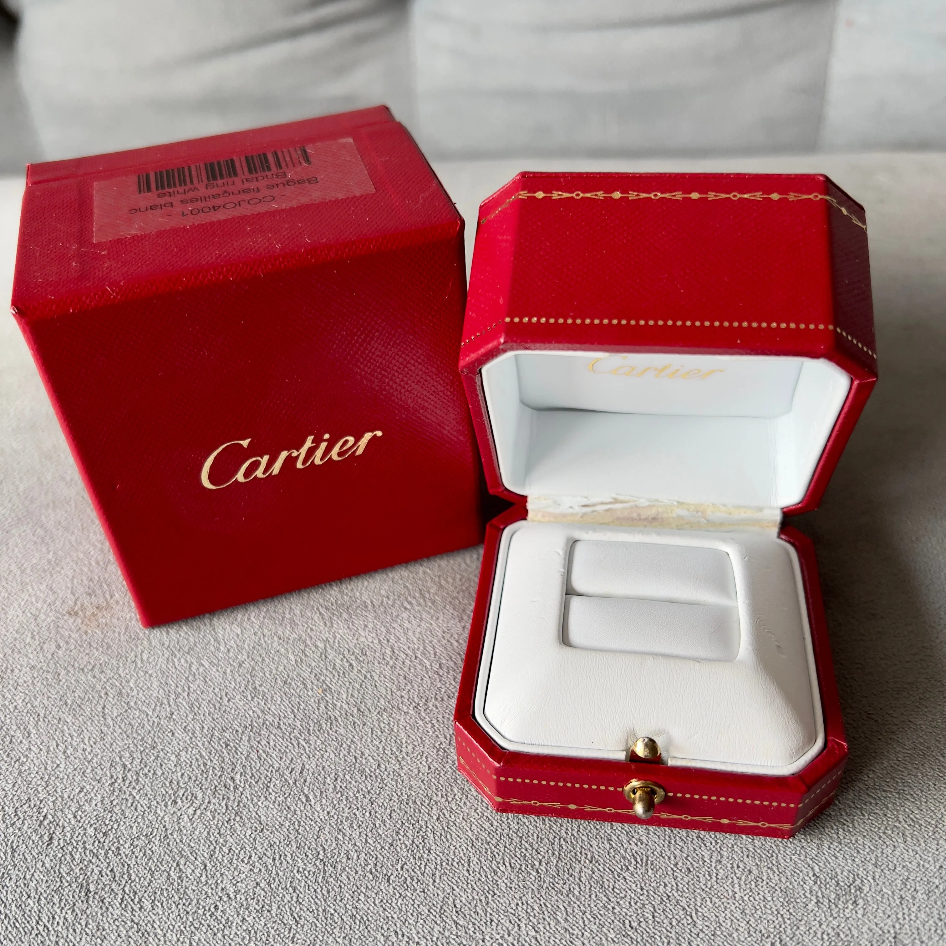 CARTIER Bridal Ring Box + Outer Box 3.10x3x2.30 inches