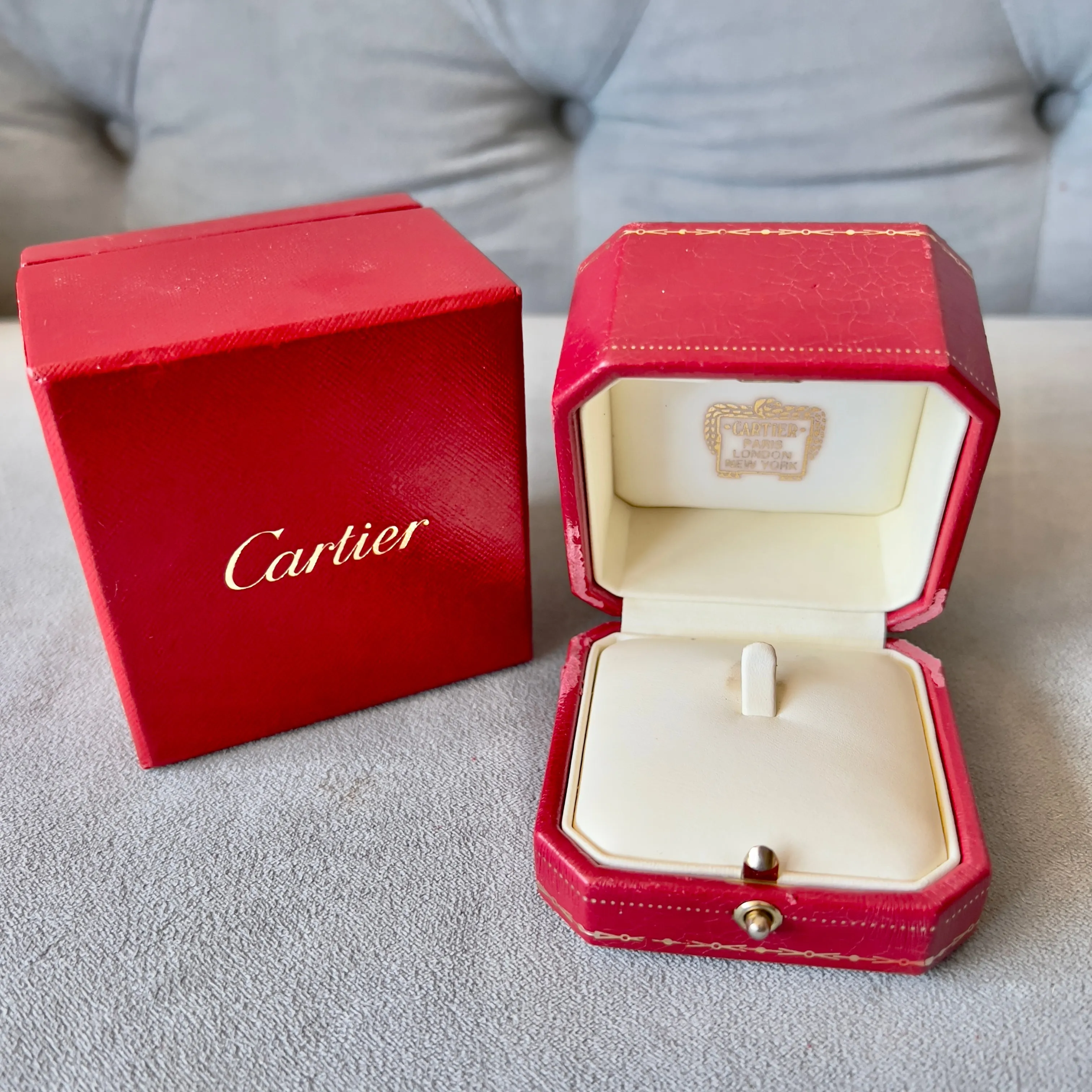 CARTIER Ring Box + Outer Box 3.10x3x2.30 inches