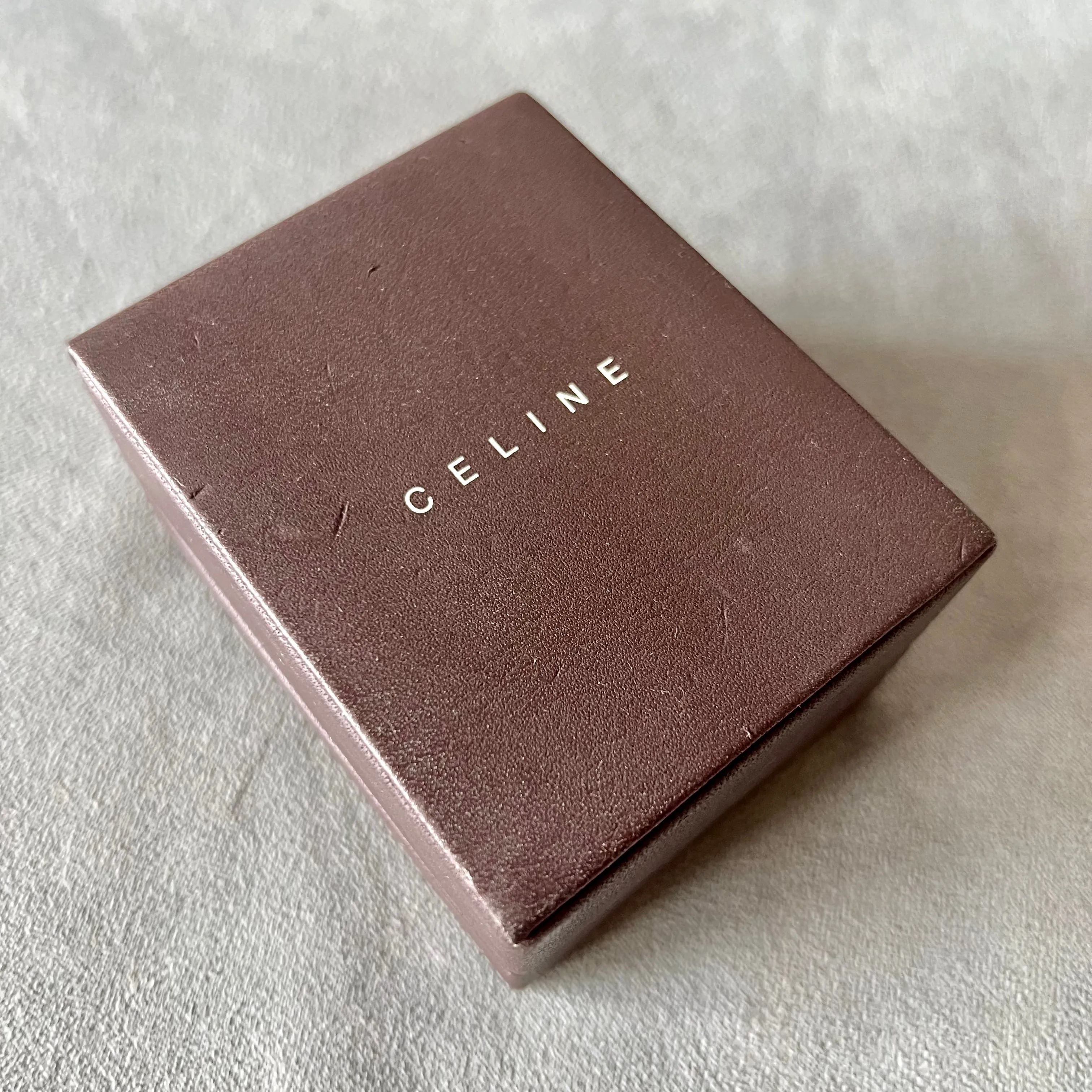 CELINE Brown Jewelry Box + Outer Box 4.25x3.25x2.5