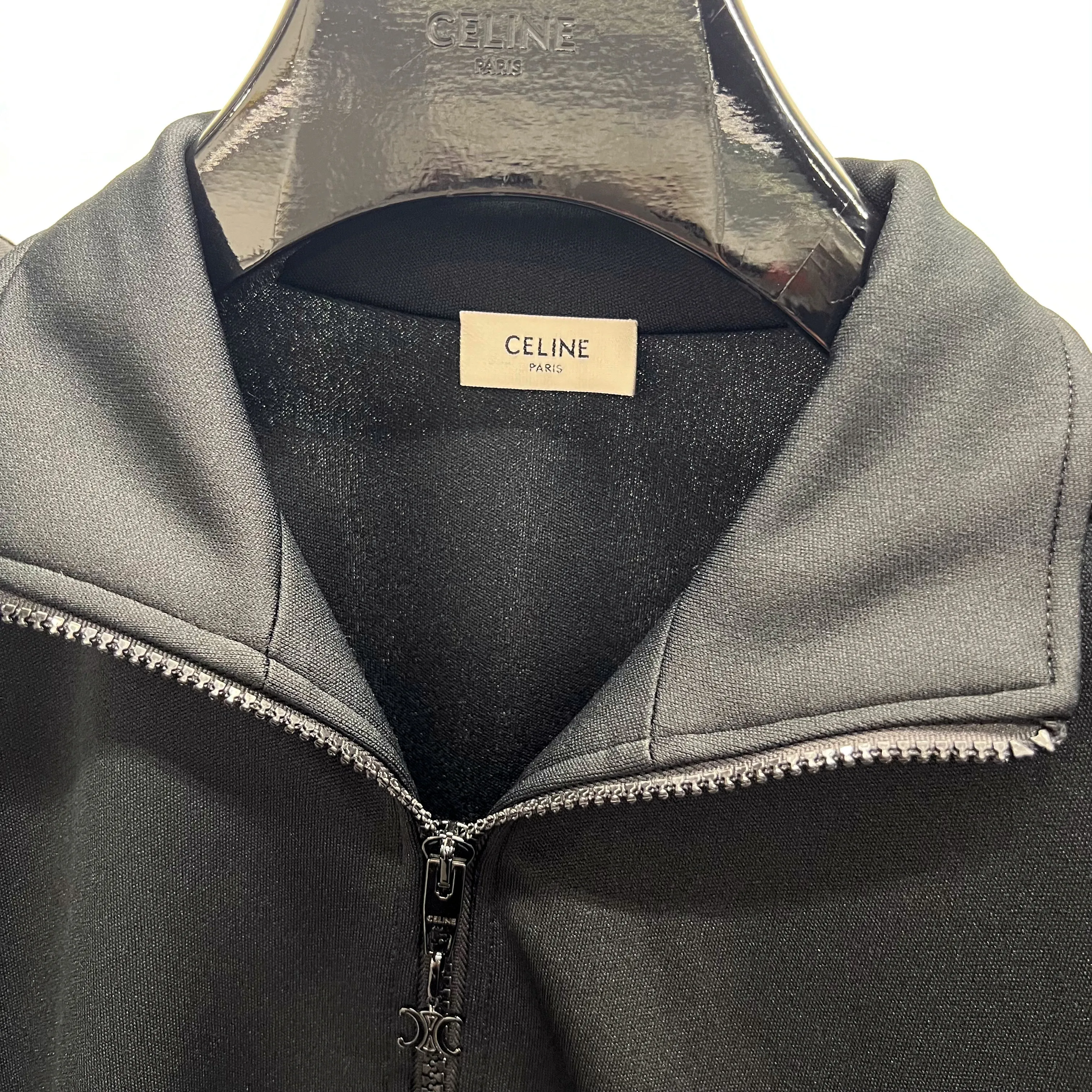 CELINE  |Reversible embroidered zip-up sweatshirt in jersey