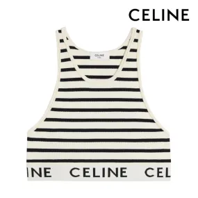 CELINE  |Striped sports bra in athletic knit