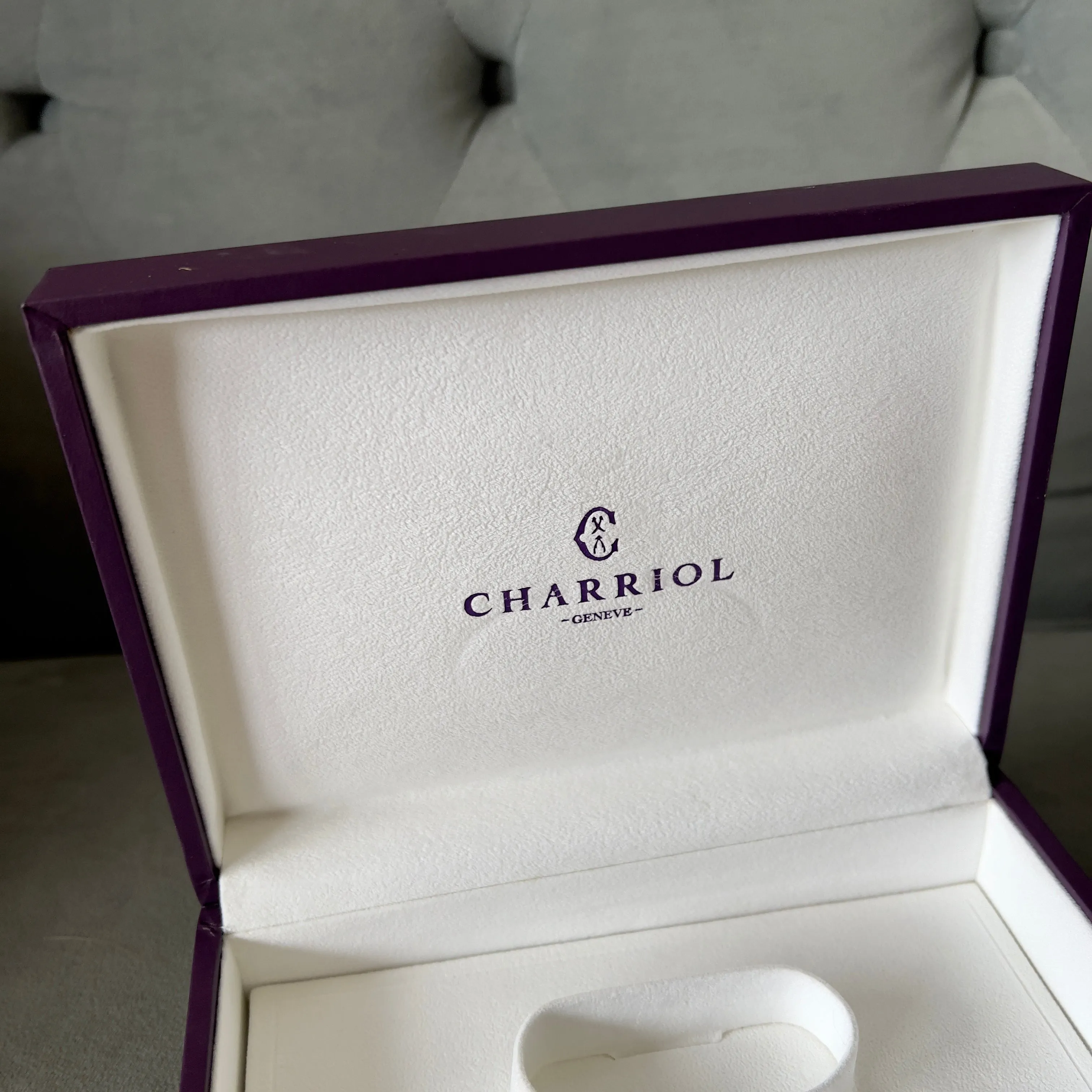 CHARRIOL Purple Color Box 7.5x5.60x3 inches