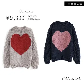 Chicwish  |Heart Long Sleeves V-neck & Crew neck