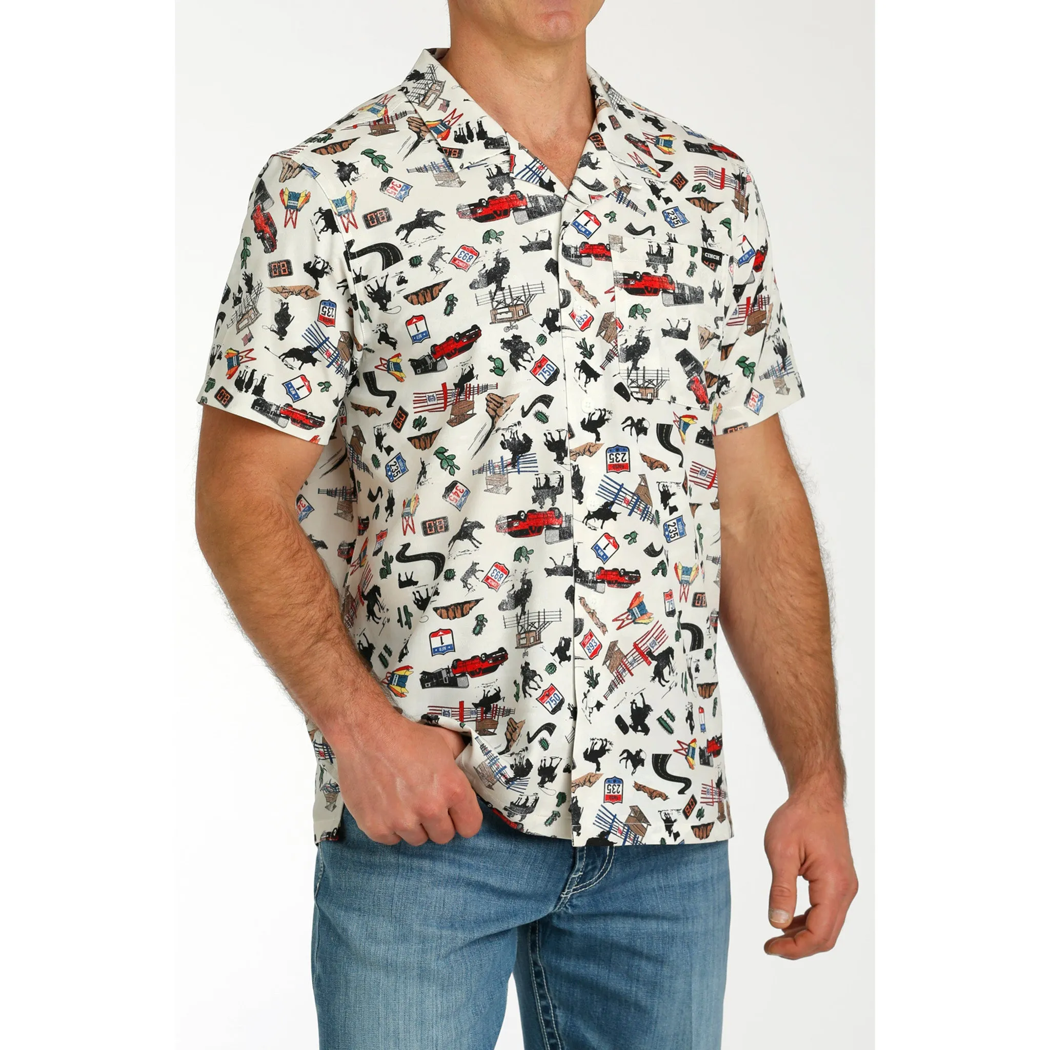 Cinch Men's Short Sleeve Rodeo Camp Shirt