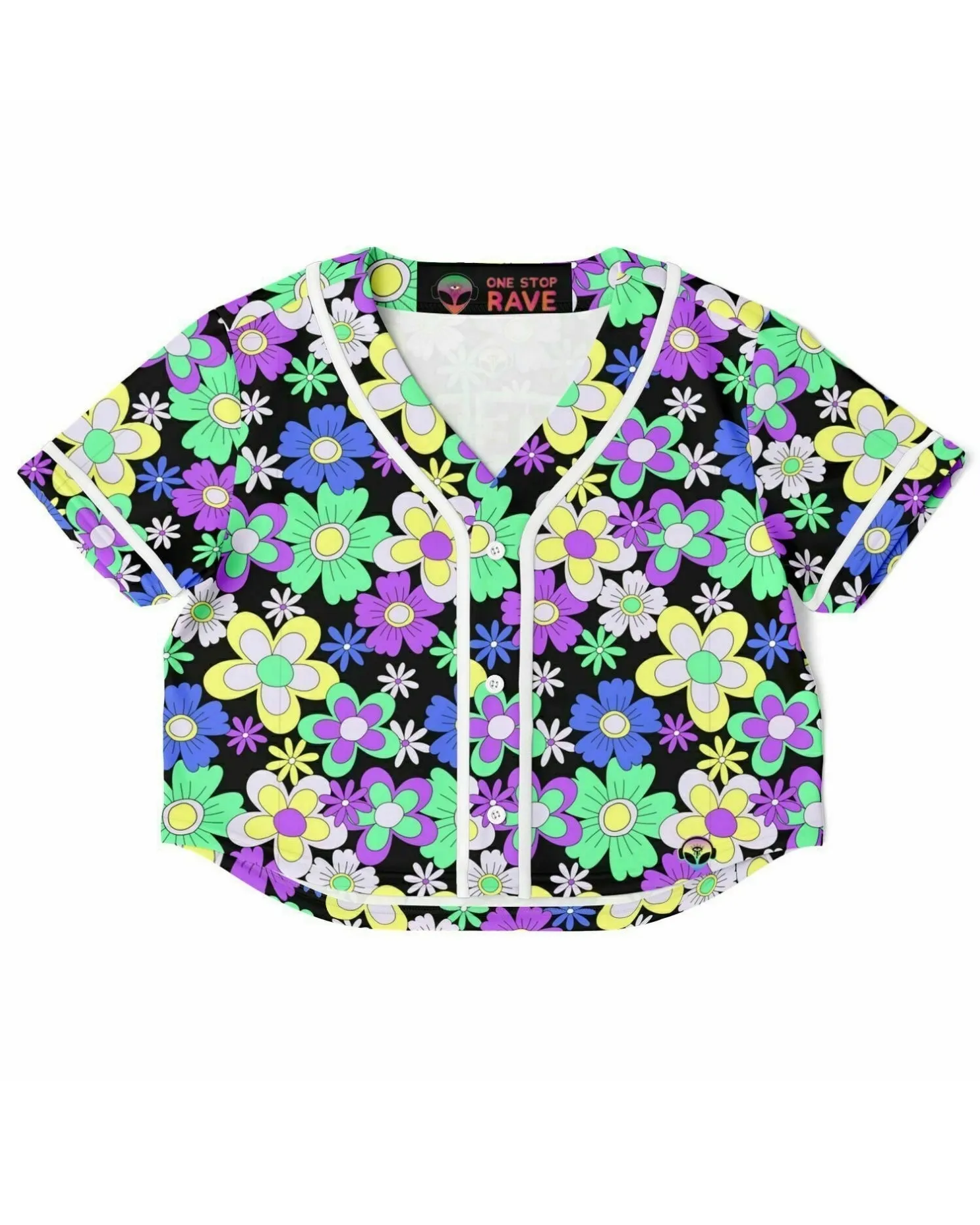 Crazy Daisy Cropped Baseball Jersey