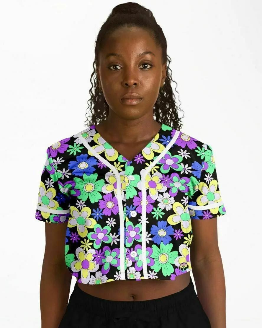 Crazy Daisy Cropped Baseball Jersey