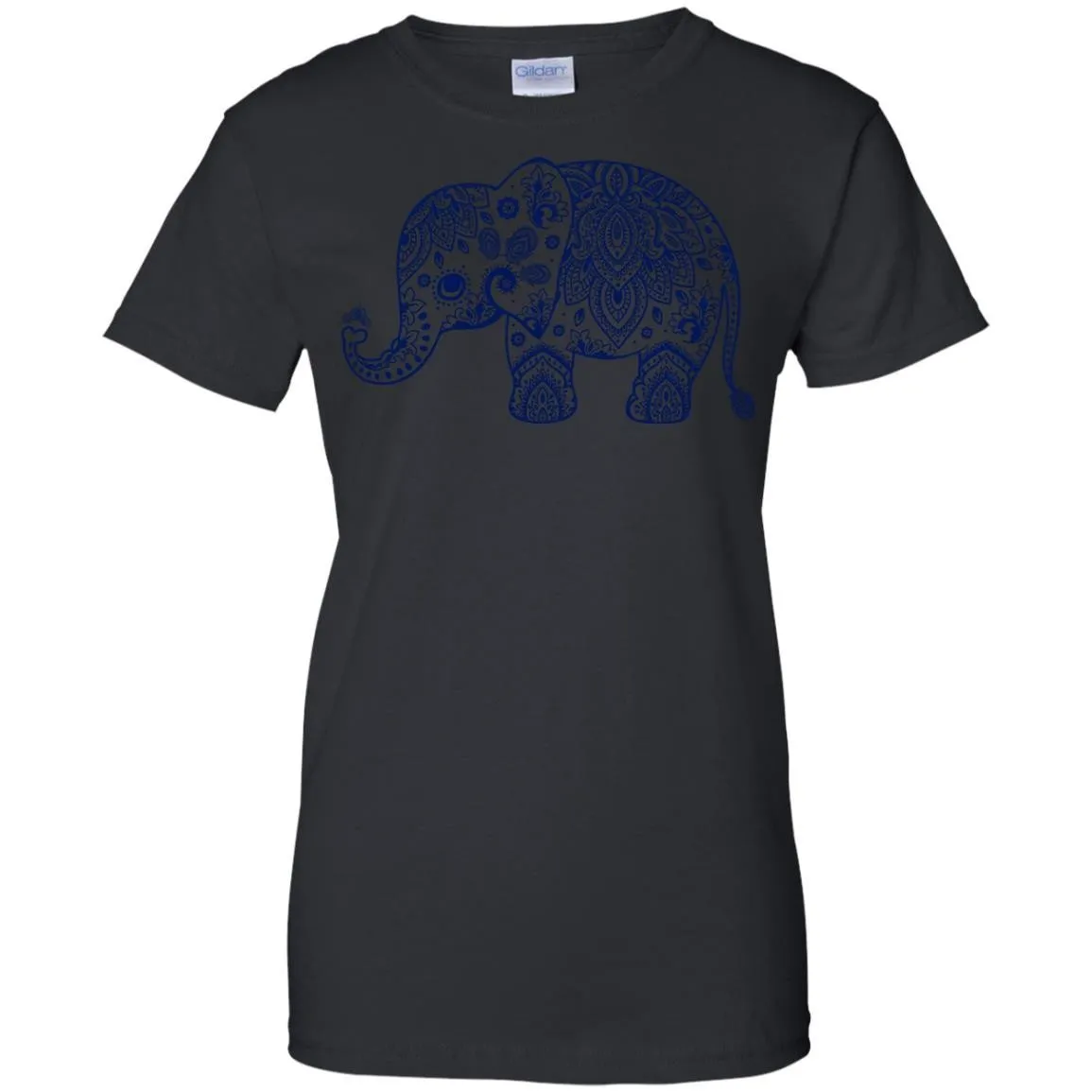 CUTE ANIMALS - Navy Blue Vintage Paisley Elephant Illustration T Shirt & Hoodie