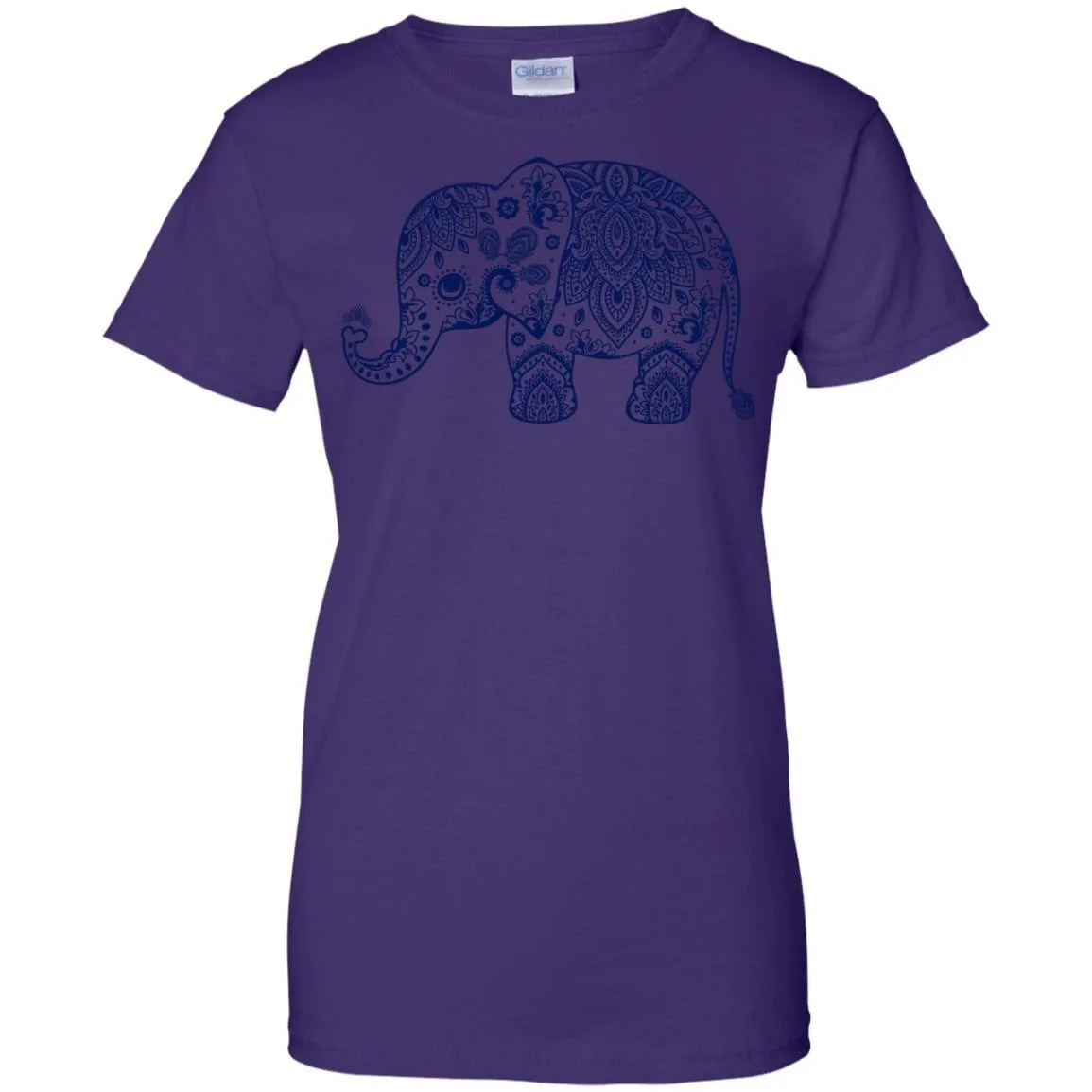 CUTE ANIMALS - Navy Blue Vintage Paisley Elephant Illustration T Shirt & Hoodie