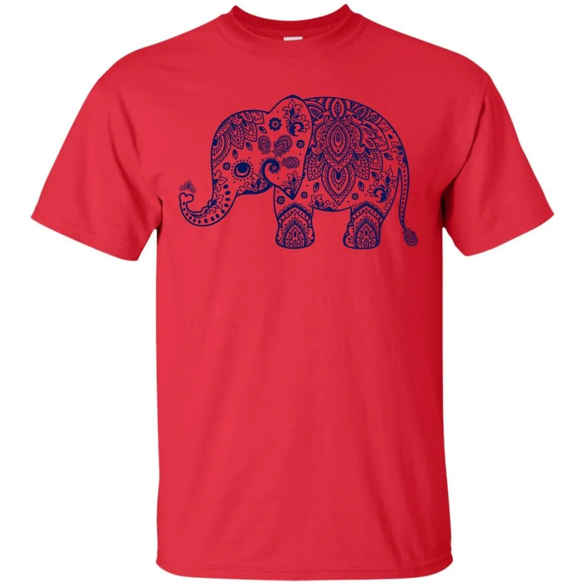 CUTE ANIMALS - Navy Blue Vintage Paisley Elephant Illustration T Shirt & Hoodie