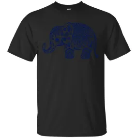 CUTE ANIMALS - Navy Blue Vintage Paisley Elephant Illustration T Shirt & Hoodie