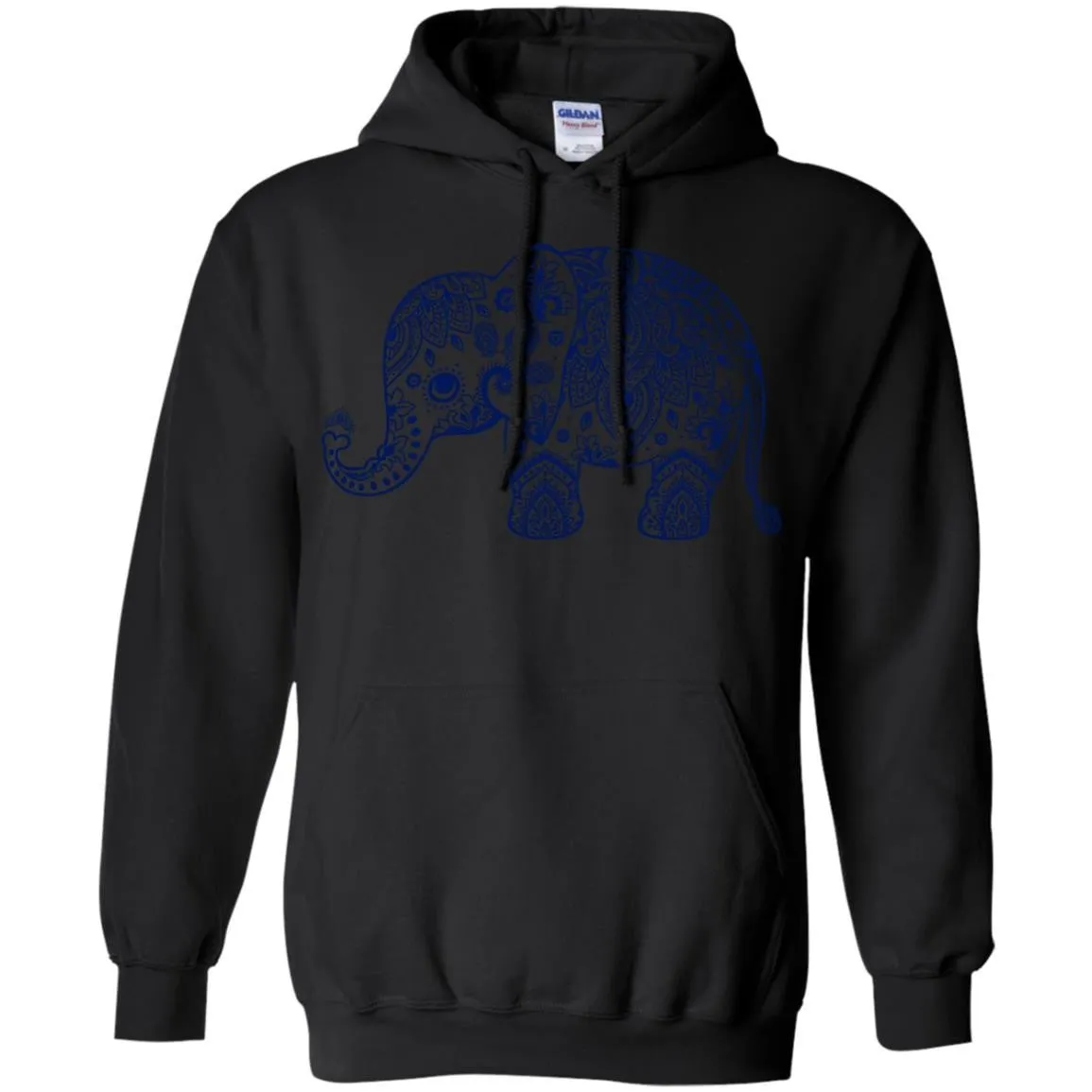 CUTE ANIMALS - Navy Blue Vintage Paisley Elephant Illustration T Shirt & Hoodie