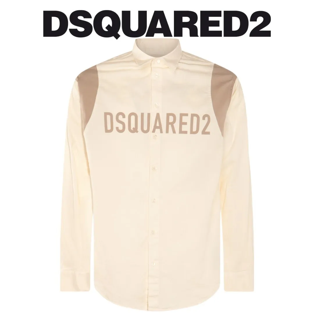 D SQUARED2  |Long Sleeves Cotton Logo Luxury Shirts