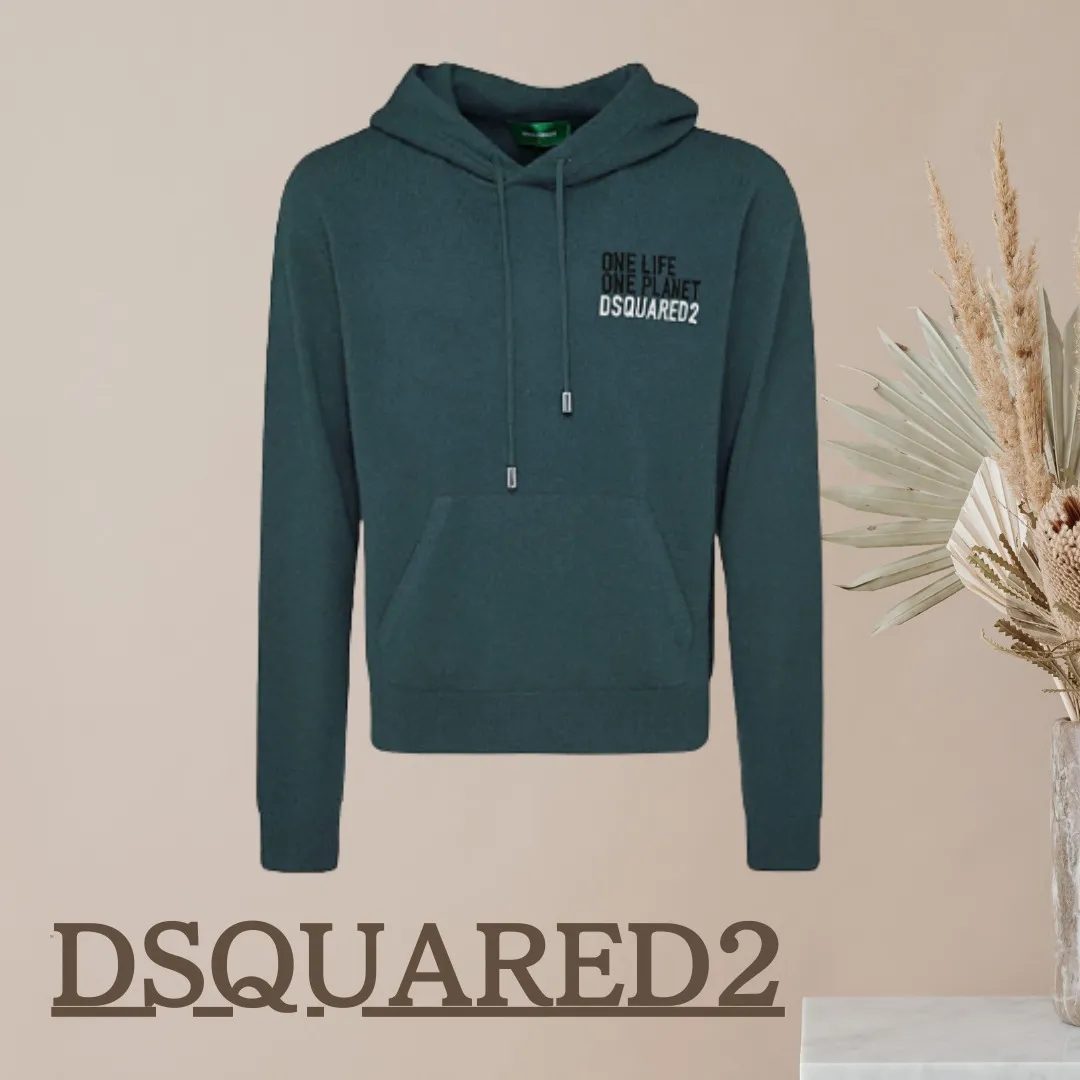 D SQUARED2  |Wool Long Sleeves Logo Luxury Sweatshirts