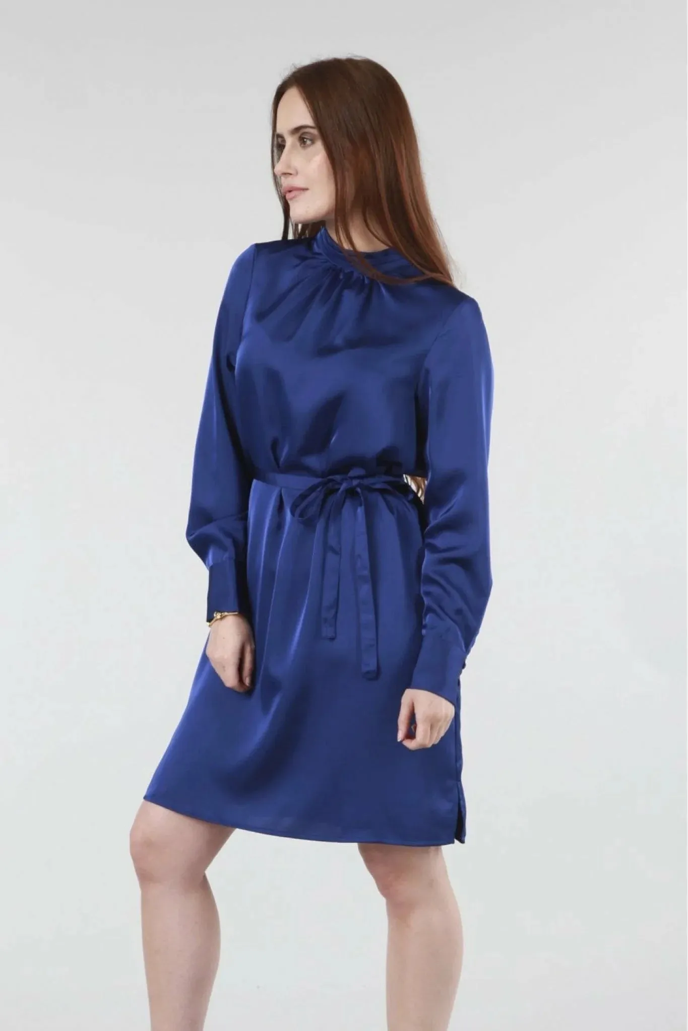 Double Second Royal Blue Belted Shift Dress