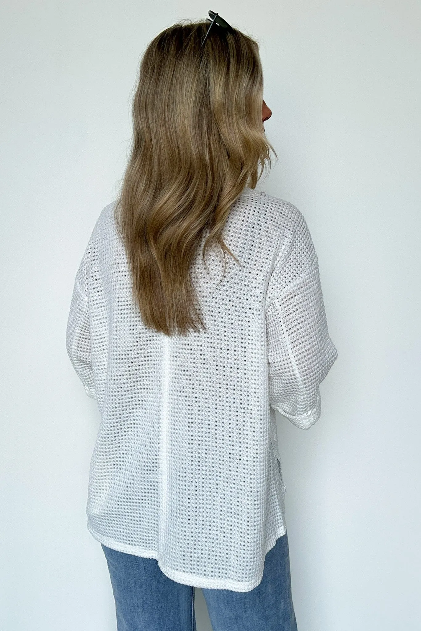 Elara Waffle Knit Exposed Seam Top - BACK IN STOCK